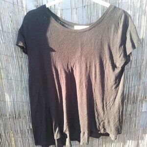 Mossimo Solid Black Lightweight Tee with Cap Sleeves Women's XS